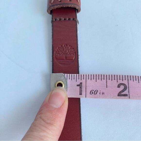 Timberland Brown Leather Skinny Belt Vintage Y2K Unisex Womens Large - Picture 6 of 7